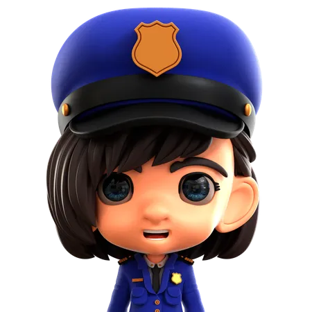 Female Police  3D Icon