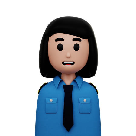 Female Police Officer  3D Icon