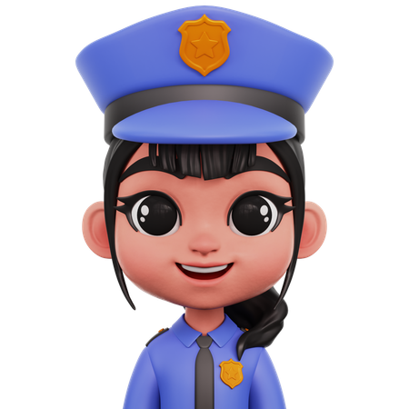 Female Police Officer  3D Icon