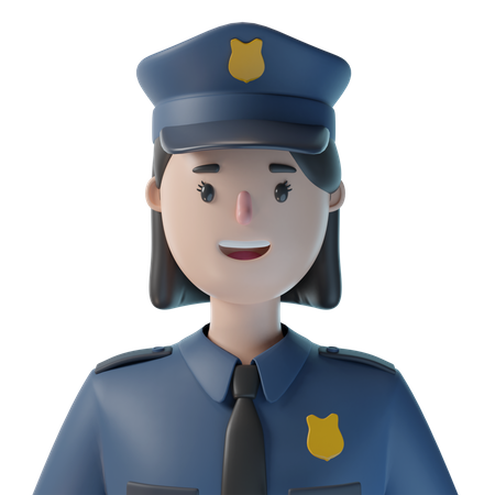 Female Police Officer  3D Illustration