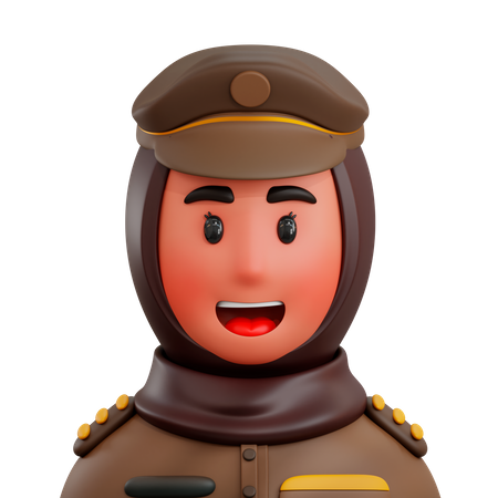 Female Police Officer  3D Illustration