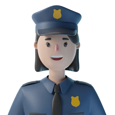 Female Police Officer  3D Illustration