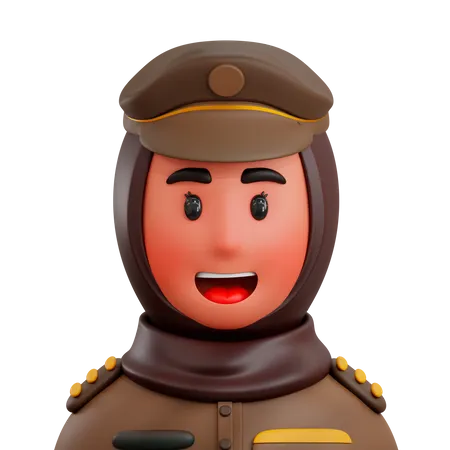 Female Police Officer  3D Illustration