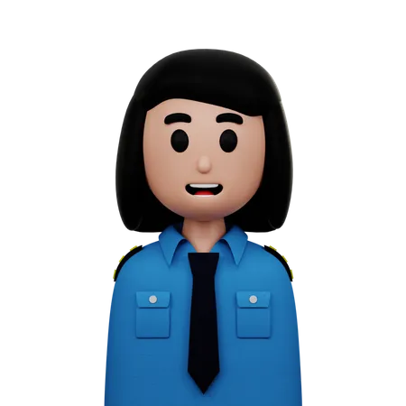 Female Police Officer  3D Icon