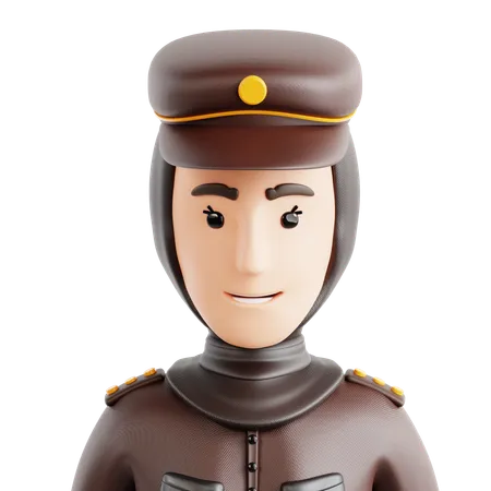 Female Police Officer Avatar  3D Icon
