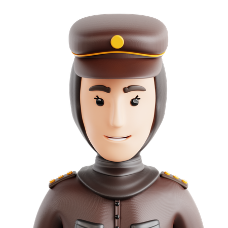 Female Police Officer Avatar  3D Icon