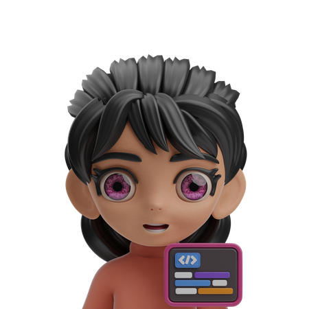 Female Programmer  3D Icon