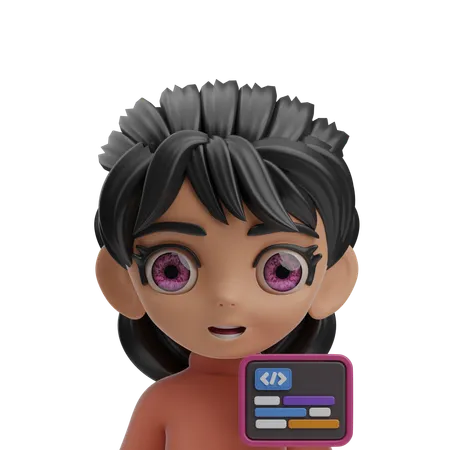 Female Programmer  3D Icon