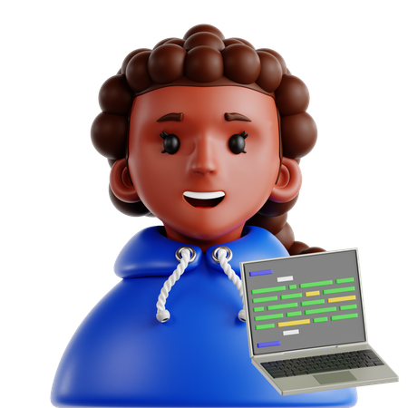 Female Programmer  3D Icon