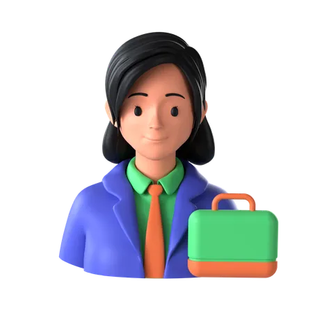 Female Project Manager  3D Icon