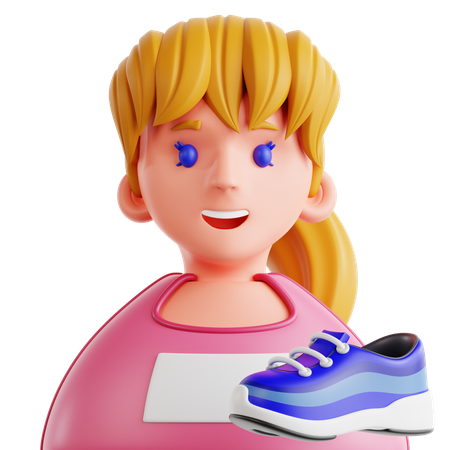 Female Runner  3D Icon