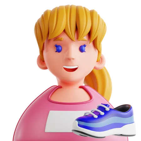 Female Runner  3D Icon