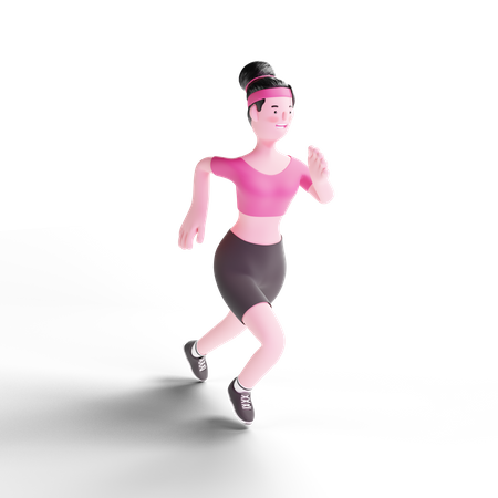 Female runner doing sprint  3D Illustration