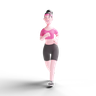running girl 3d logo