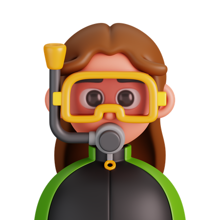 Female Scuba Driver  3D Icon