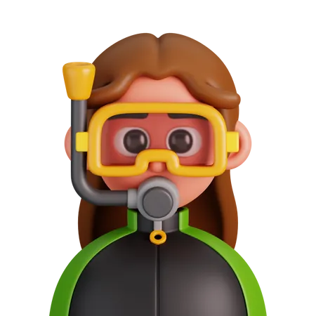 Female Scuba Driver  3D Icon