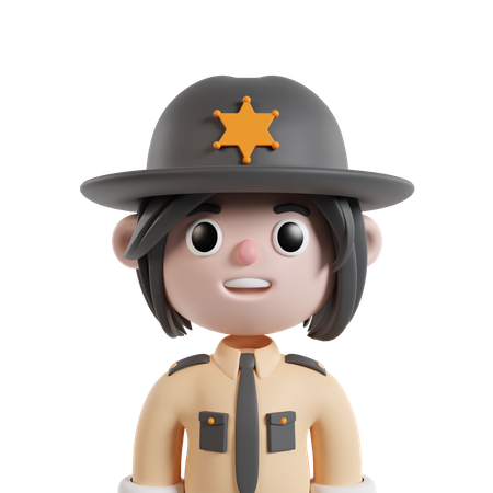 Female Sheriff  3D Icon