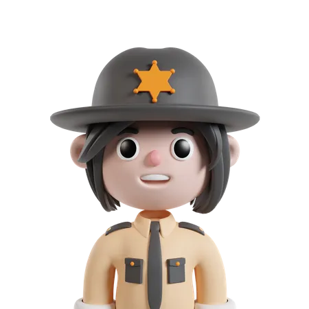 Female Sheriff  3D Icon