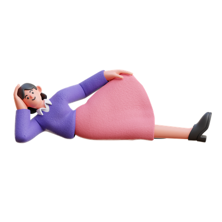 Female Sleeping Relax 3D Illustration