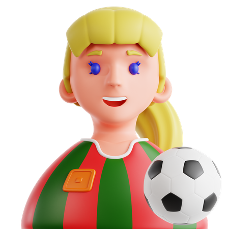 Female Soccer Player  3D Icon