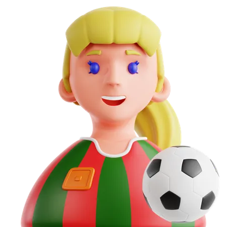 Female Soccer Player  3D Icon