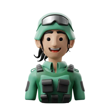 Female Soldier  3D Icon