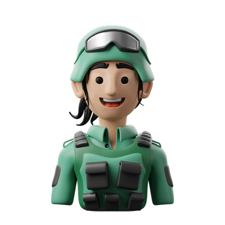 Female Soldier  3D Icon