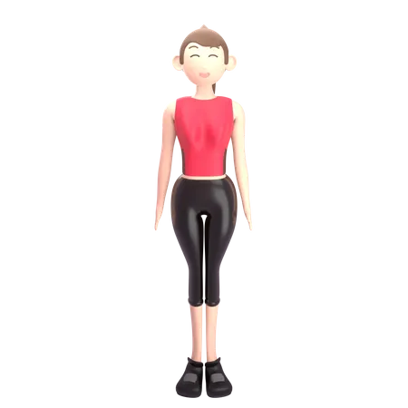 Female Sports person 3D Illustration
