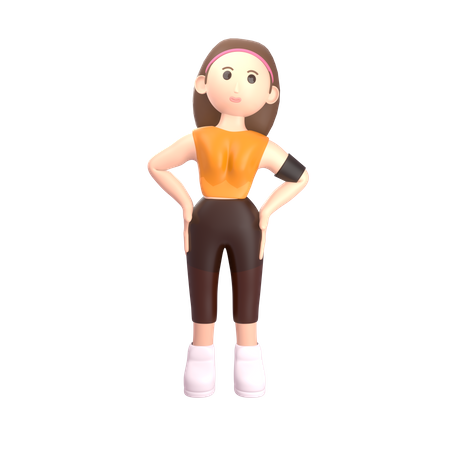 Female Sportsperson  3D Illustration