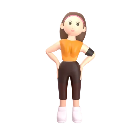 Female Sportsperson 3D Illustration