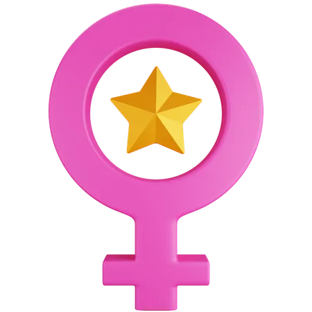 3 D Icon Illustration Female Star Symbol 3D Icon