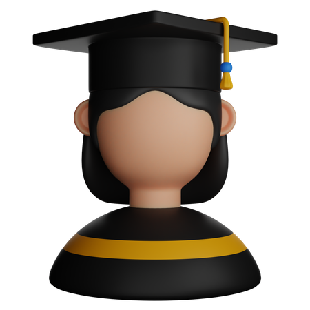 Female Student  3D Illustration