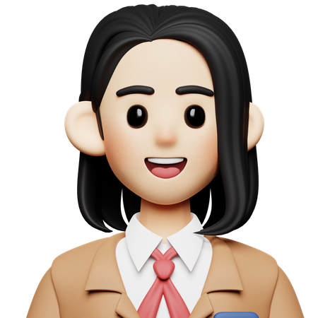 Female Student  3D Icon