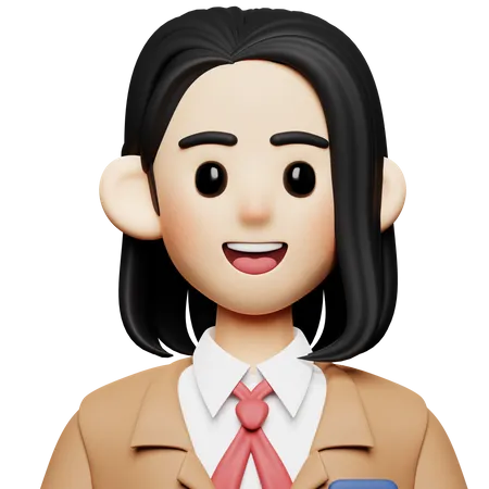 Female Student  3D Icon