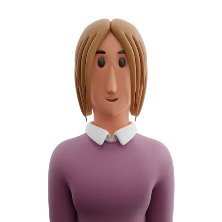 Female student avatar  3D Icon