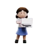 female student holding laptop