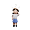 student with doubt emoji 3d