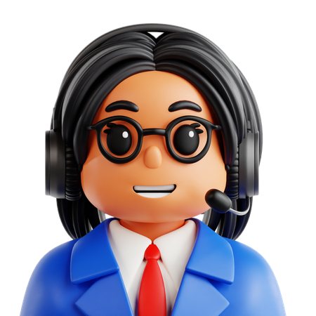 Female Support Agent  3D Icon