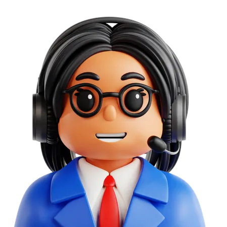 Female Support Agent  3D Icon