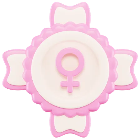 Female Symbol Badge  3D Icon