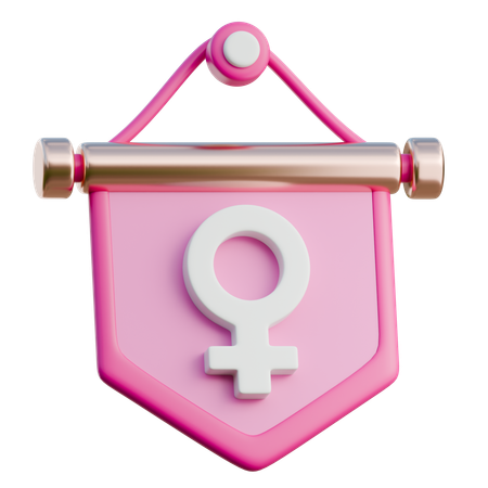 Female Symbol Flag  3D Icon