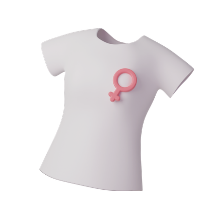 Female T Shirt  3D Icon