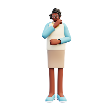 Female Teacher Giving Standing Pose  3D Illustration