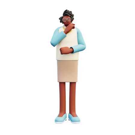 Female Teacher Giving Standing Pose  3D Illustration