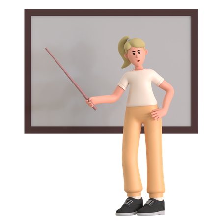 Female Teacher Teaching  3D Icon