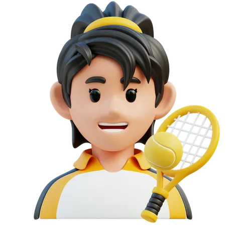 Female Tennis Player  3D Icon