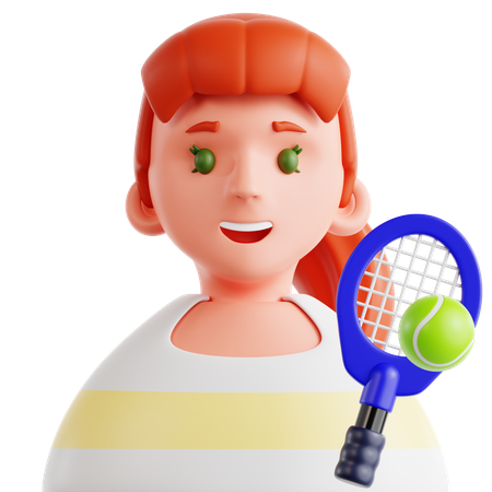 Female Tennis Player  3D Icon