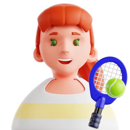 Female Tennis Player  3D Icon