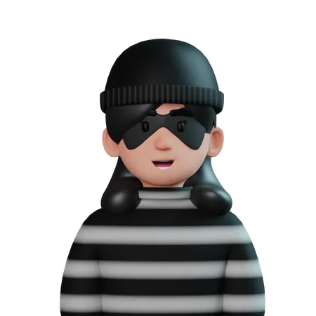 Female Thief  3D Icon