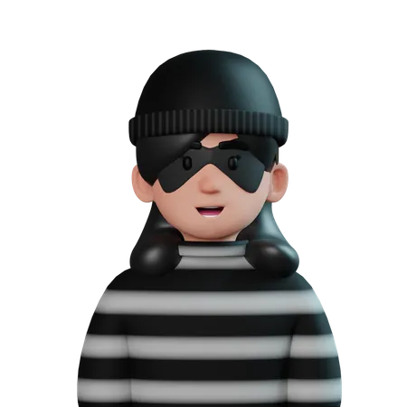 Female Thief 3D Icon